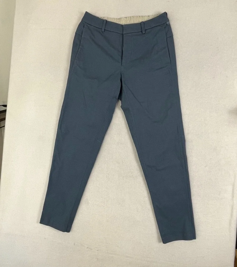 Lululemon Trousers Men's 33 Blue Tapered Cotton Blend Back Zipper Pocket